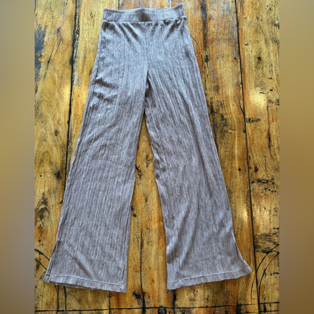 Zara Wide Leg High Waist High Rise cotton pants brown tan M